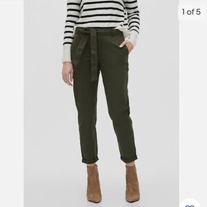 NWT Banana Republic Chino Pant Trouser Olive Green Straight Leg Cuff Utility 8